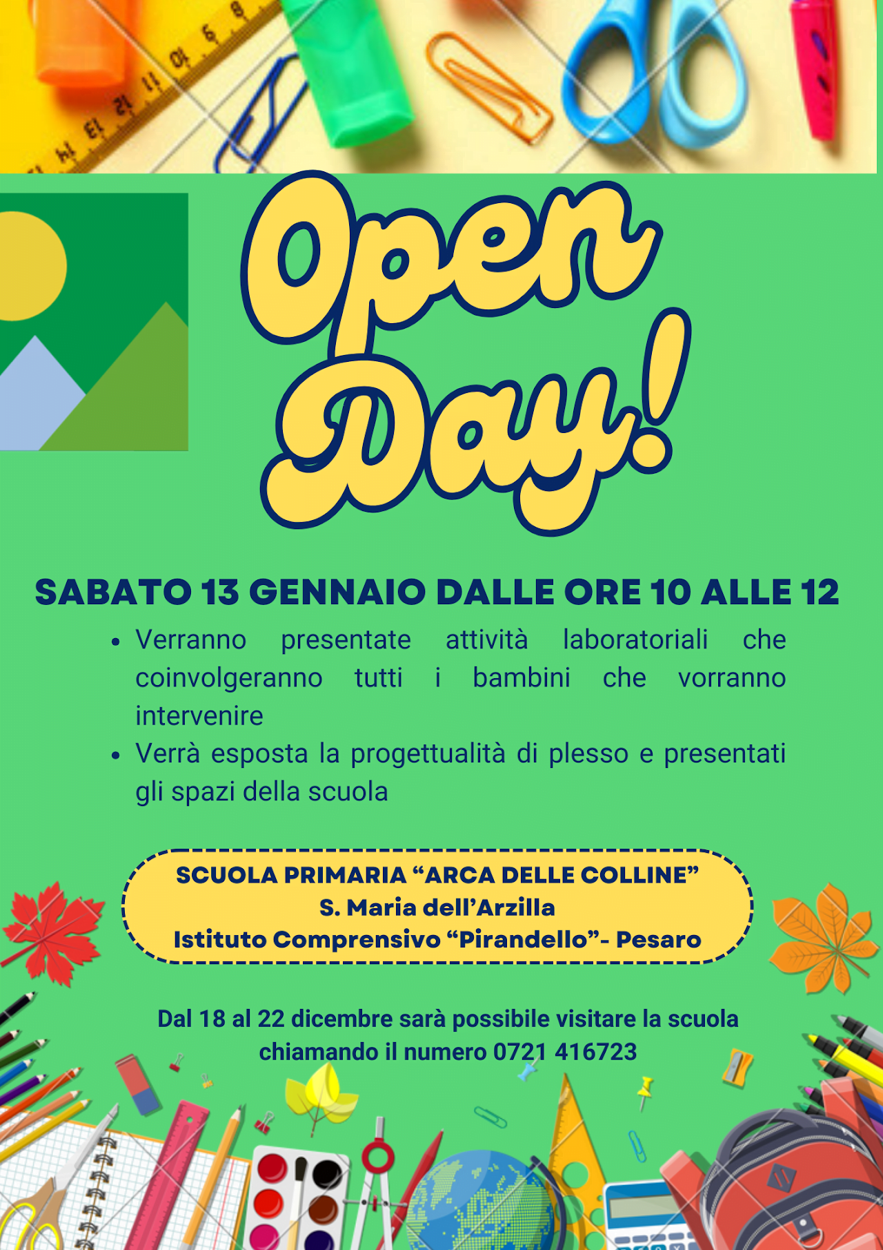 OPEN DAY Primaria ARCA DELLE COLLINE Di S.M. Dell'Arzilla - Istituto ...